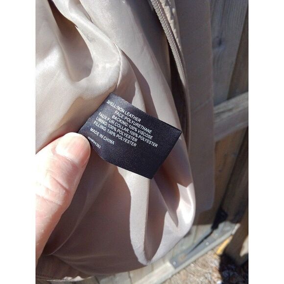 Coffee Shop New York Jacket Faux Leather & Fur Collar X-Large NWT Wild Taupe - Picture 7 of 8